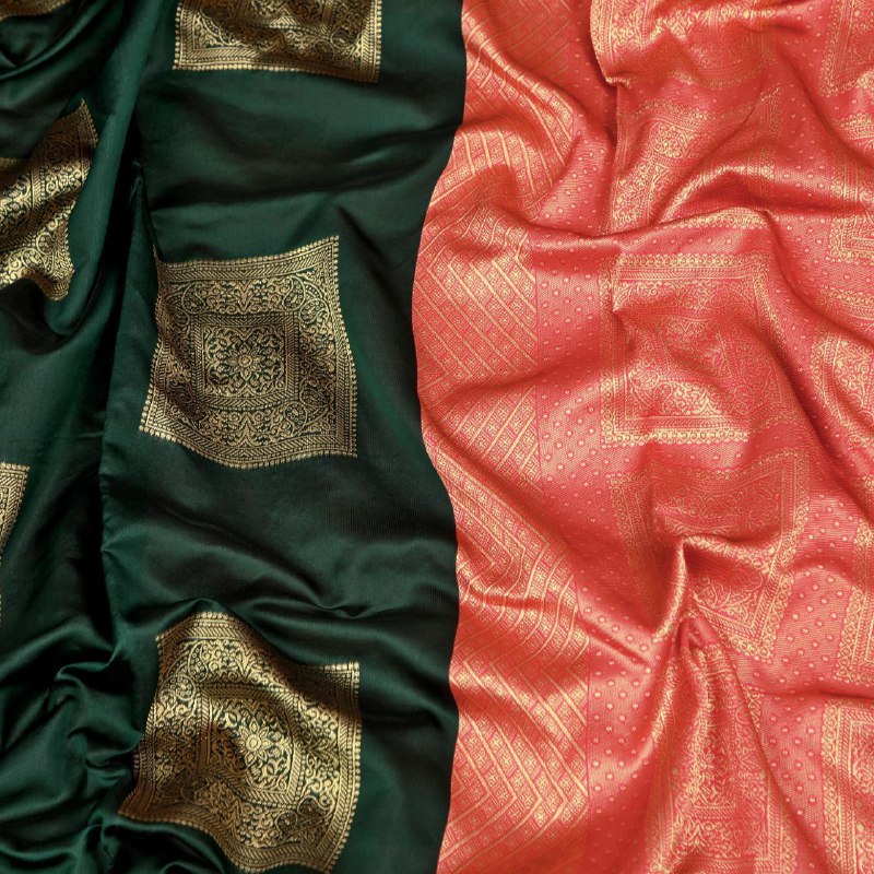 Majestic Lichi Aura  Luxurious Soft Lichi Silk Saree with Rich Pallu & Intricate All-Over Jacquard Work