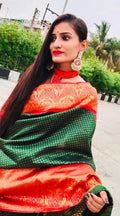 Soft Lichi Silk Jacquard Work Saree with Rich Pallu and Exclusive Blouse Border