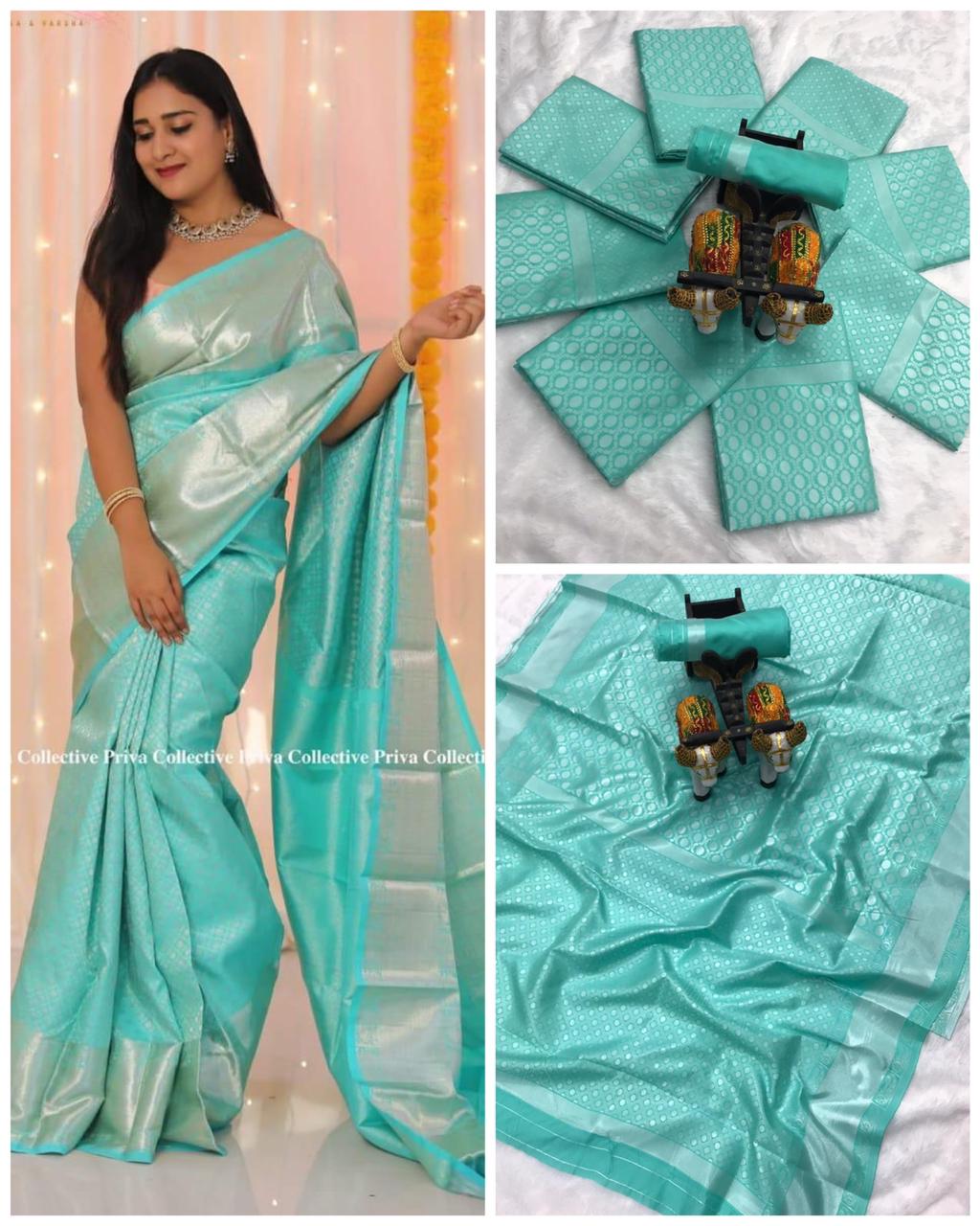 Soft Lichi Silk Jacquard Work Saree with Rich Pallu
