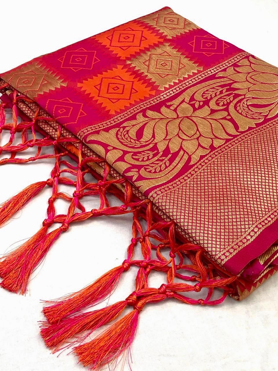 Women's Red Soft Printed Saree for Daily Wear