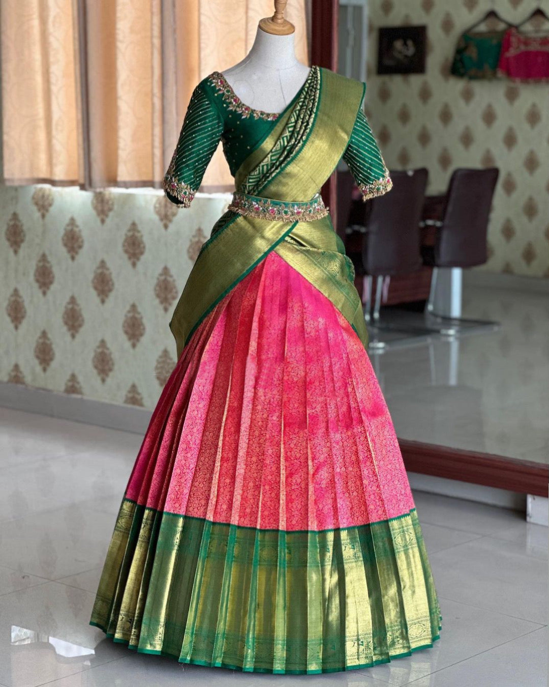 Classic Kanjivaram Silk Zari Lehenga with Banarasi Dupatta