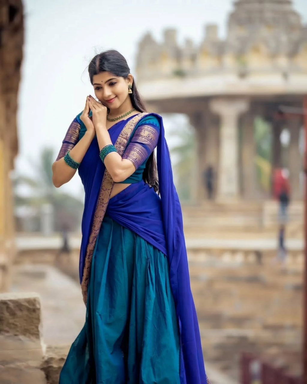 Elegant Kanjivaram Silk Zari Lehenga with Banarasi Dupatta Set