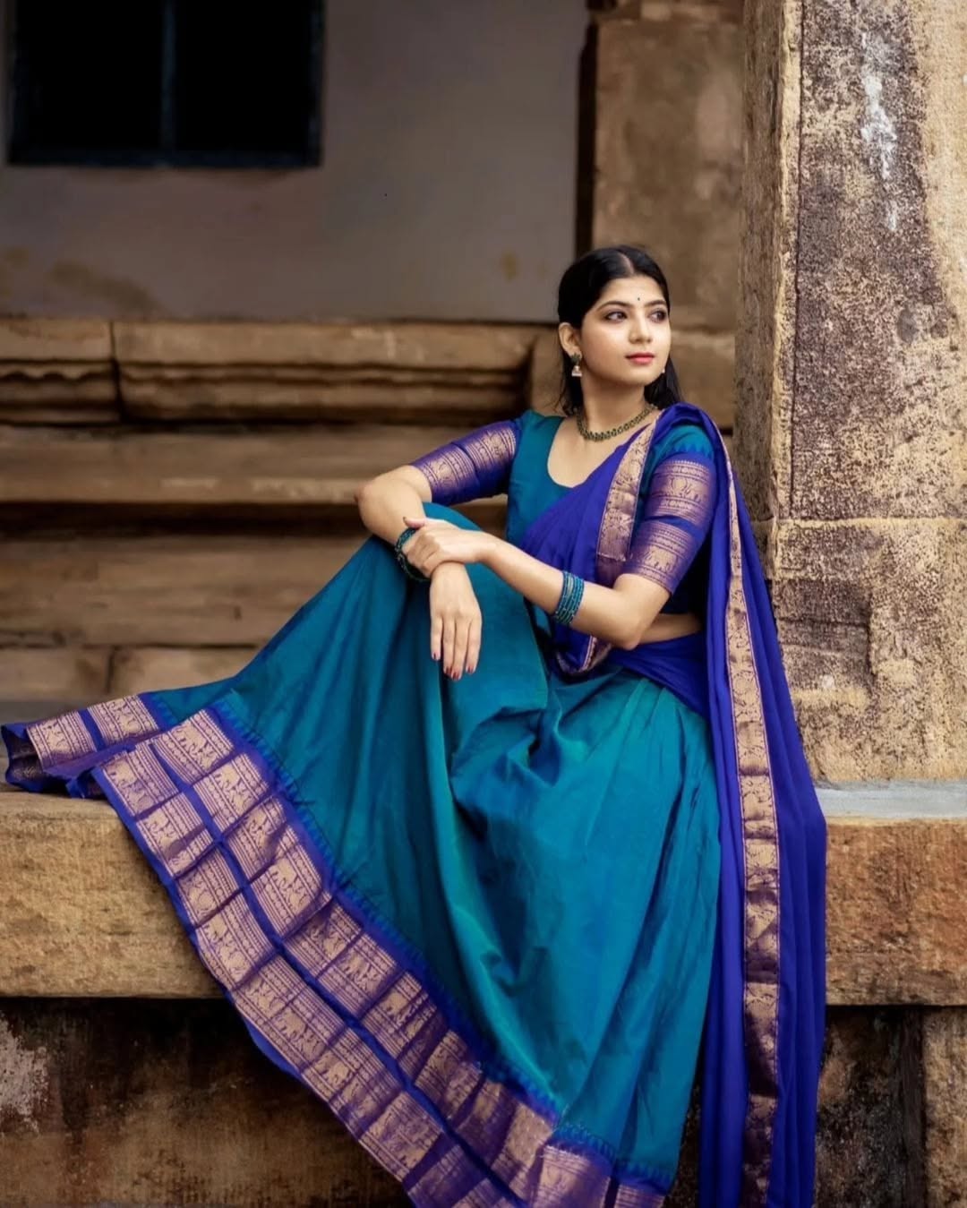 Elegant Kanjivaram Silk Zari Lehenga with Banarasi Dupatta Set