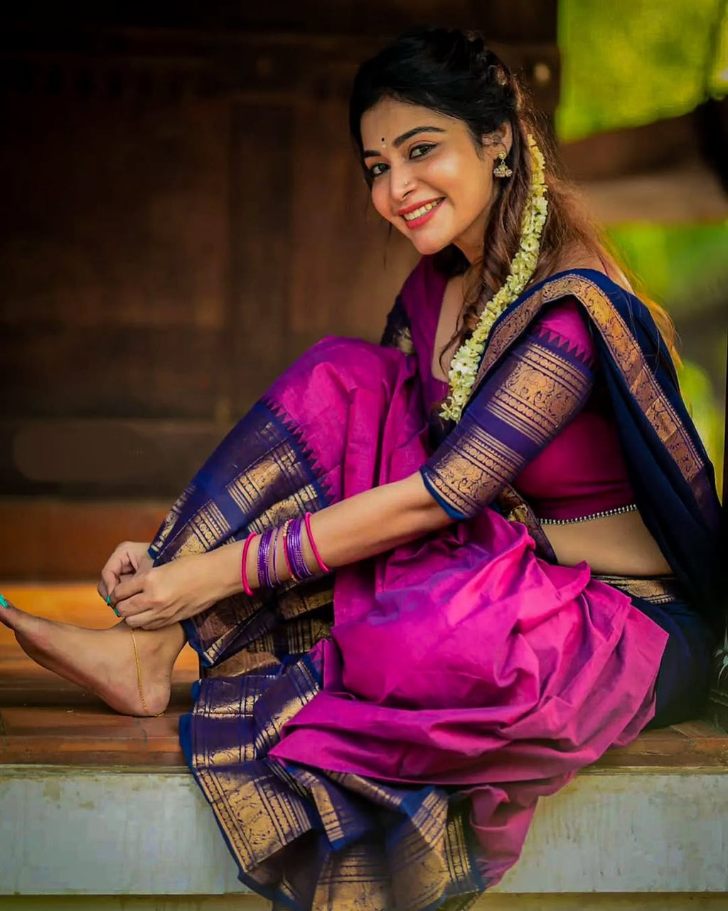 Elegant Kanjivaram Silk Zari Lehenga with Banarasi Dupatta Set