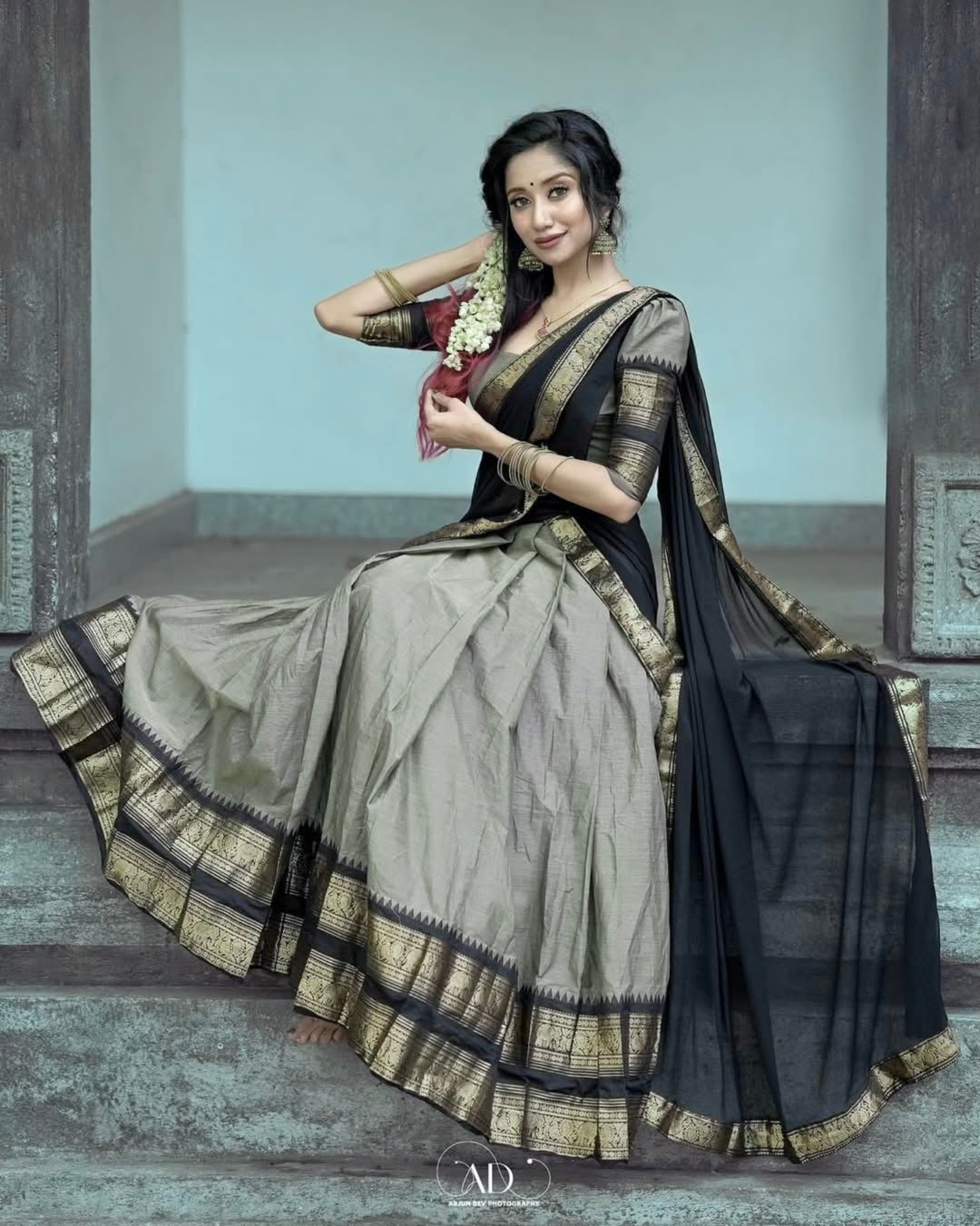 Elegant Kanjivaram Silk Zari Lehenga with Banarasi Dupatta Set