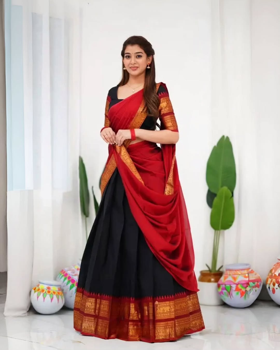 Elegant Kanjivaram Silk Zari Lehenga with Banarasi Dupatta Set