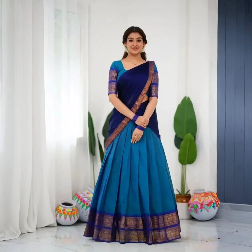 Elegant Kanjivaram Silk Zari Lehenga with Banarasi Dupatta Set