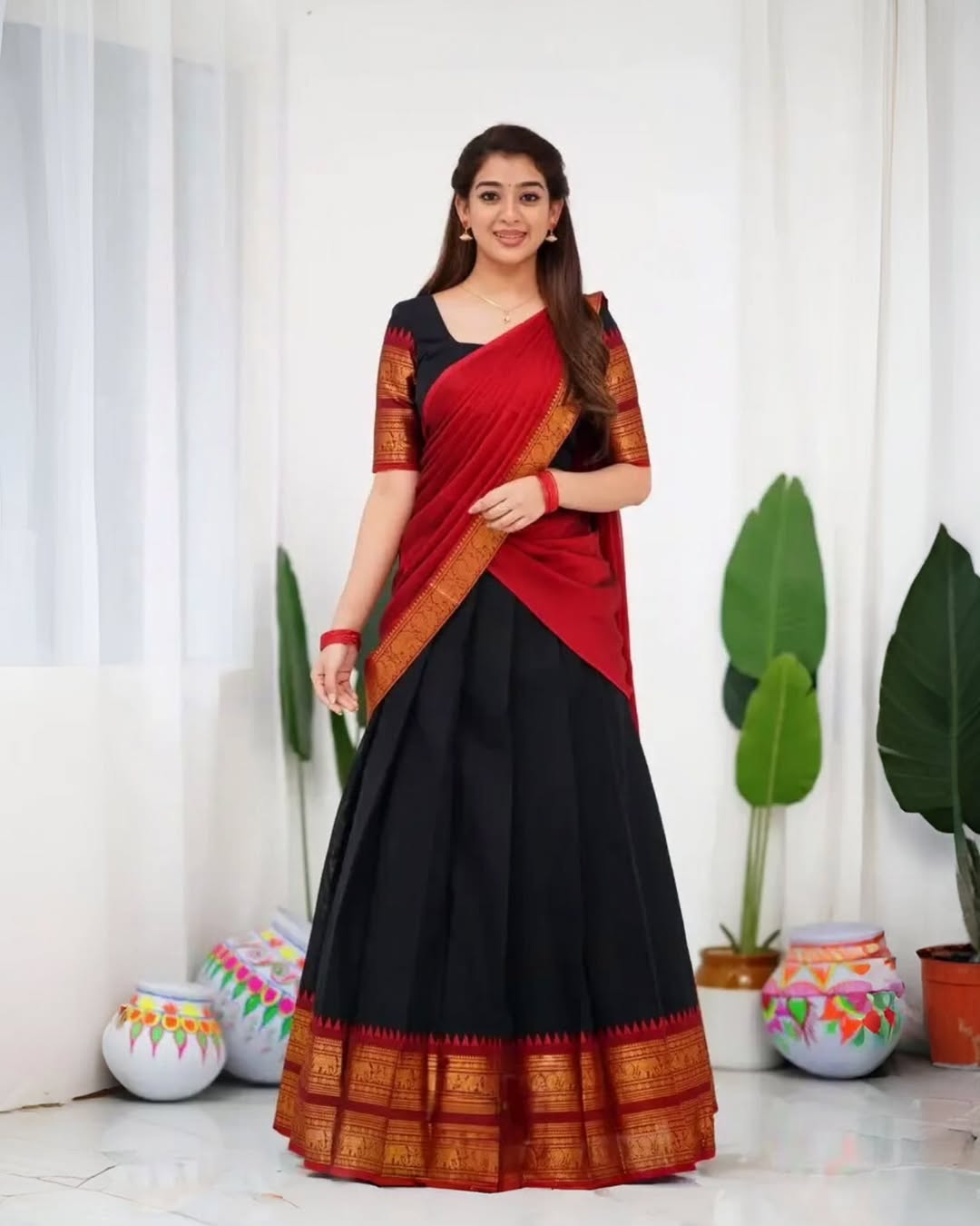 Elegant Kanjivaram Silk Zari Lehenga with Banarasi Dupatta Set
