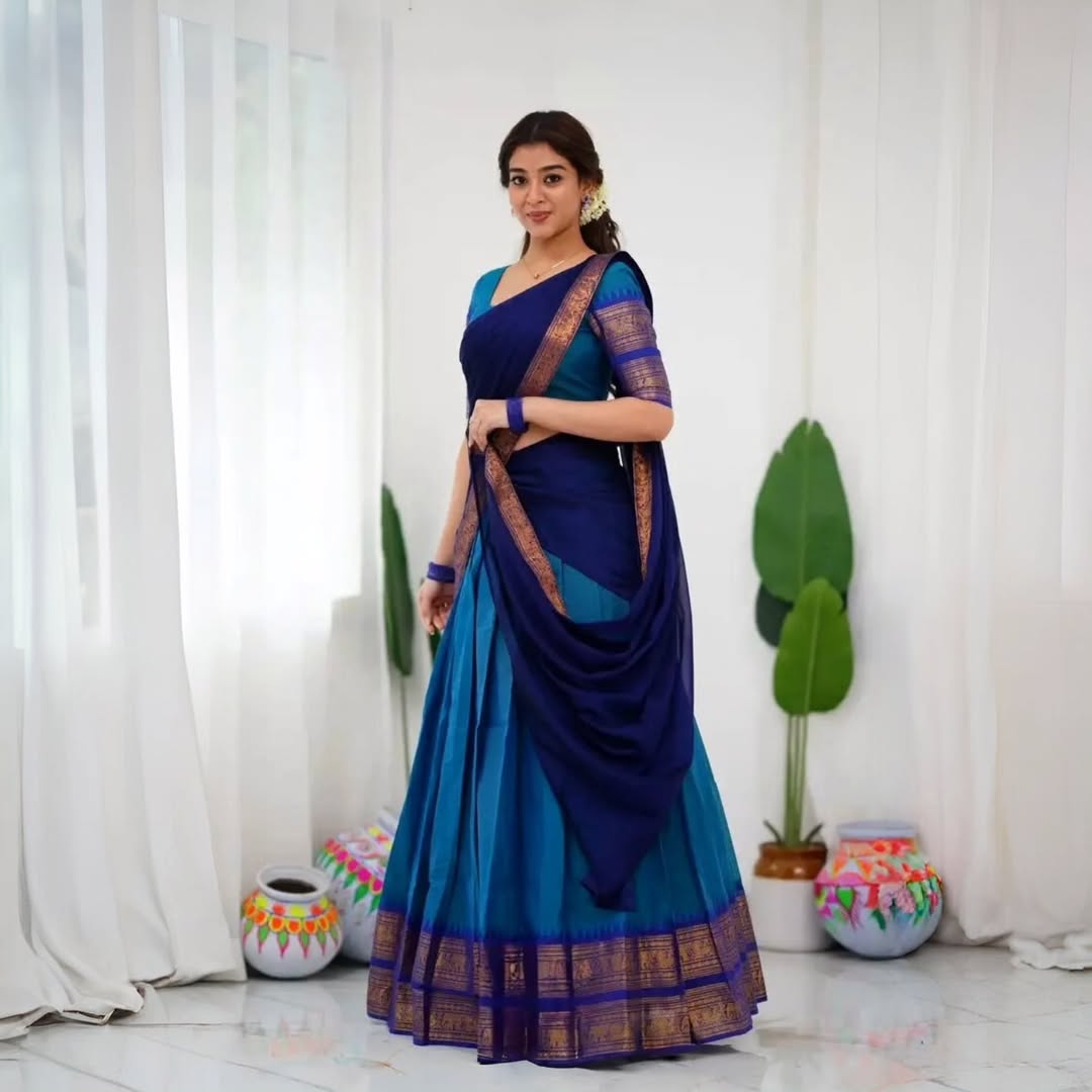 Elegant Kanjivaram Silk Zari Lehenga with Banarasi Dupatta Set
