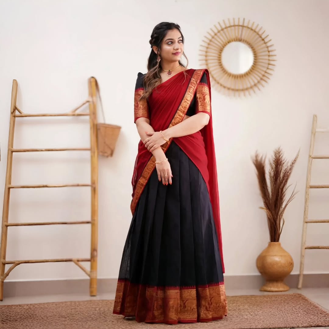 Elegant Kanjivaram Silk Zari Lehenga with Banarasi Dupatta Set