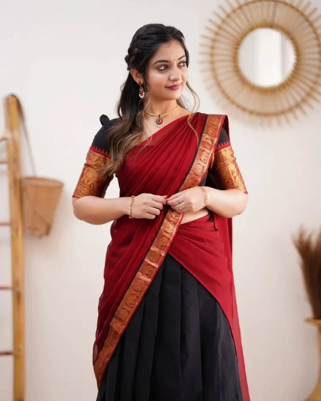 Elegant Kanjivaram Silk Zari Lehenga with Banarasi Dupatta Set