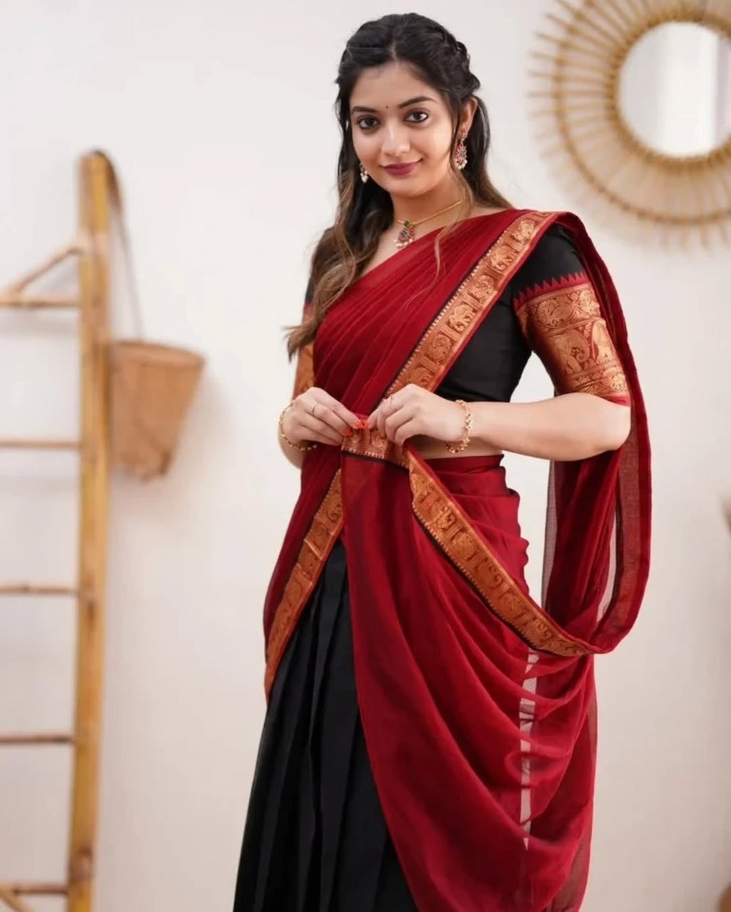 Elegant Kanjivaram Silk Zari Lehenga with Banarasi Dupatta Set