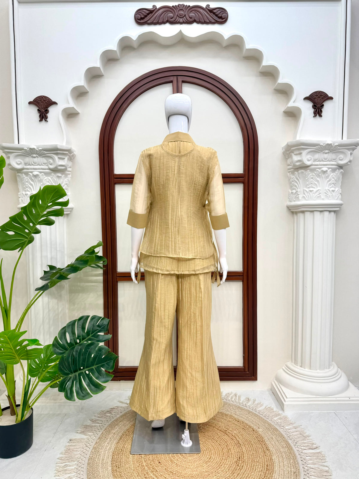 Salsa Crushed 3-Piece Cord Set with Handwork Shrug