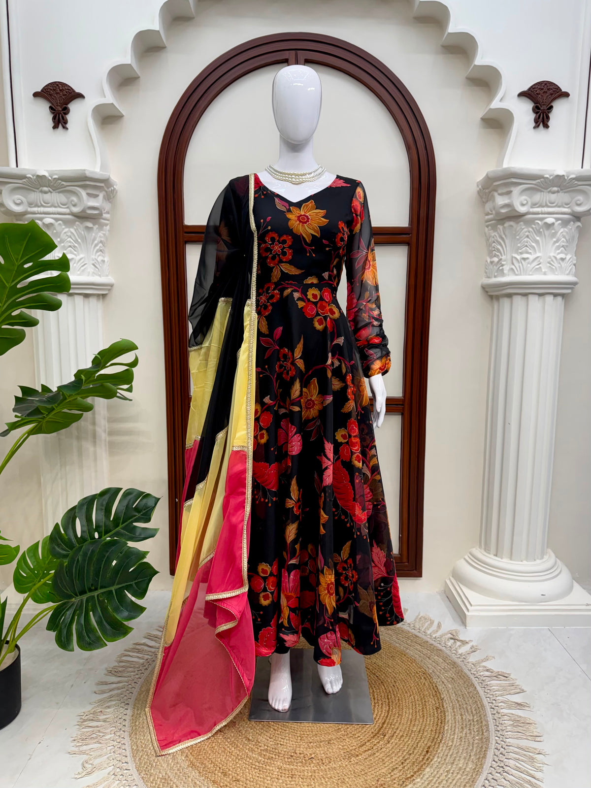 Tabby Organza 7M Flair Anarkali Set with Digital Print & Lace Dupatta