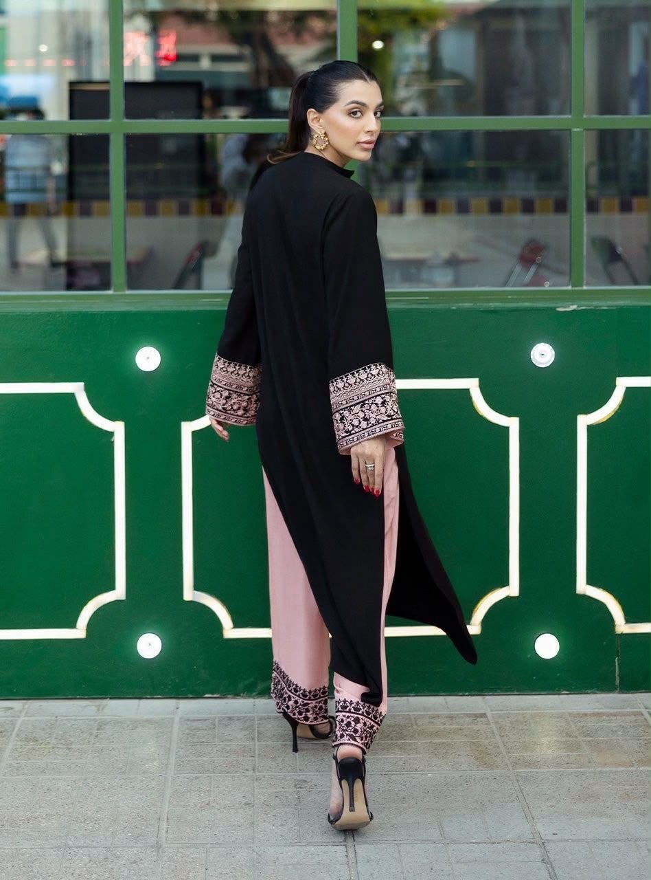 Rayon Cotton 2-Piece Top & Palazzo Set with Intricate Thread Work