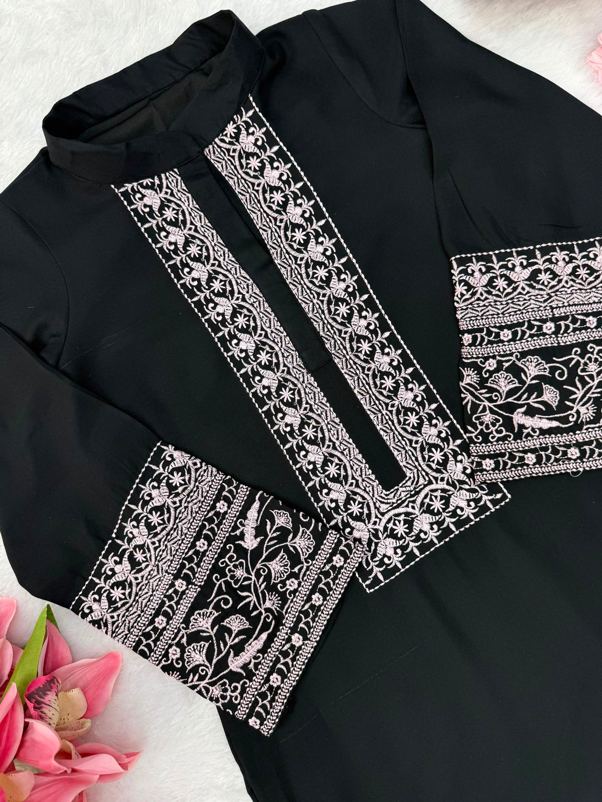Rayon Cotton 2-Piece Top & Palazzo Set with Intricate Thread Work