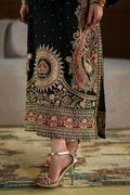 Kashmiri Style Biscuit Slub Kaftan Set with Thread & Sequin Embroidery