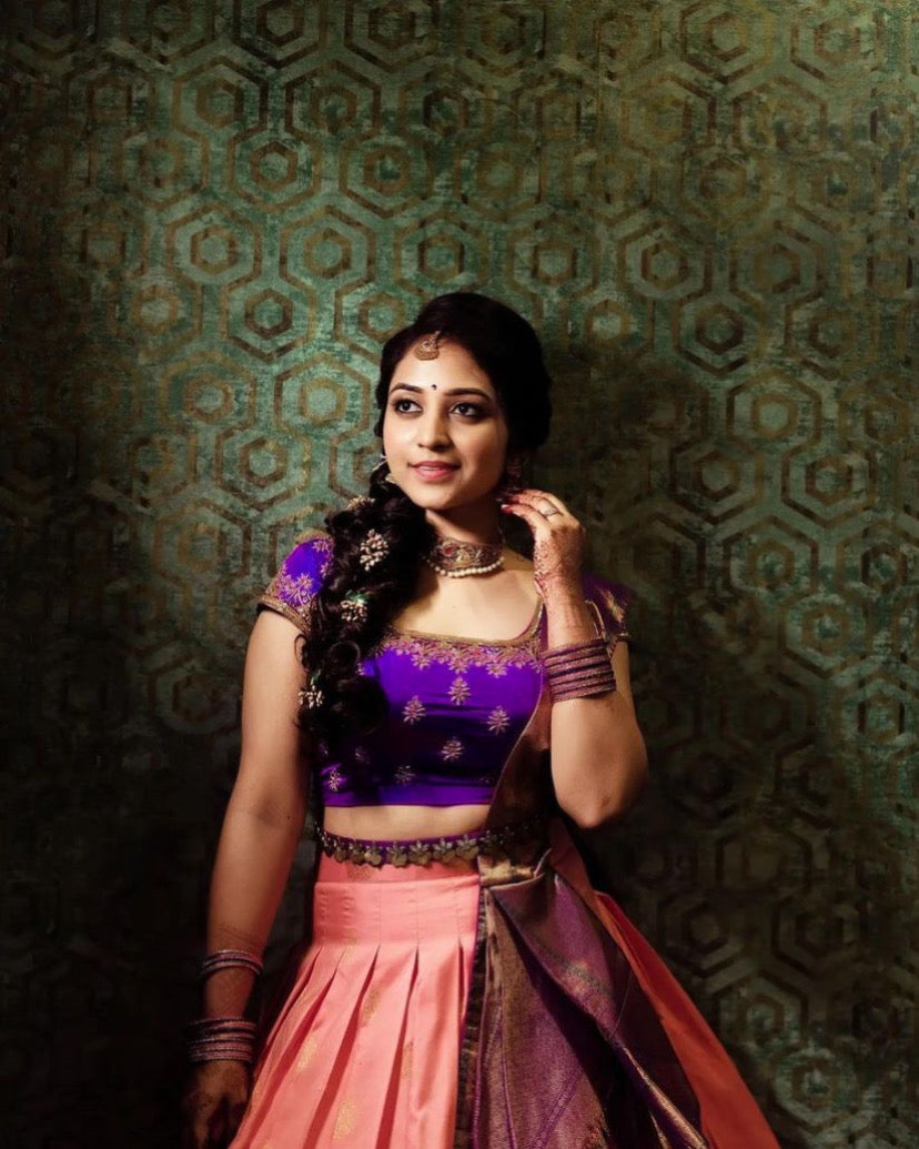 Graceful Kanjivaram Zari Lehenga with Banarasi Silk Dupatta Set