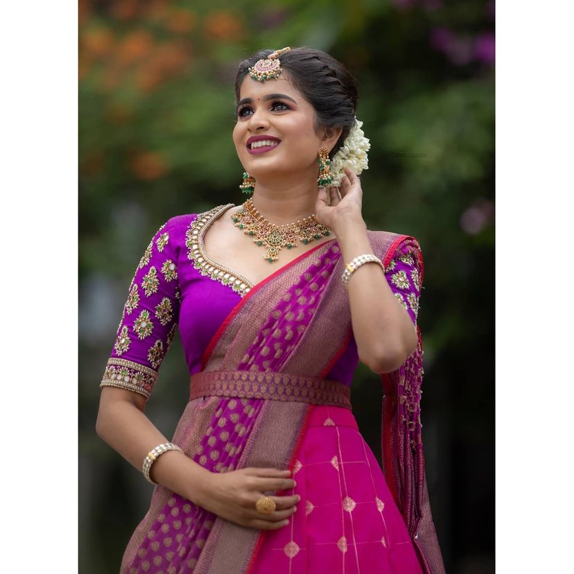 Premium Kanjivaram Zari Lehenga with Banarasi Silk Dupatta Set