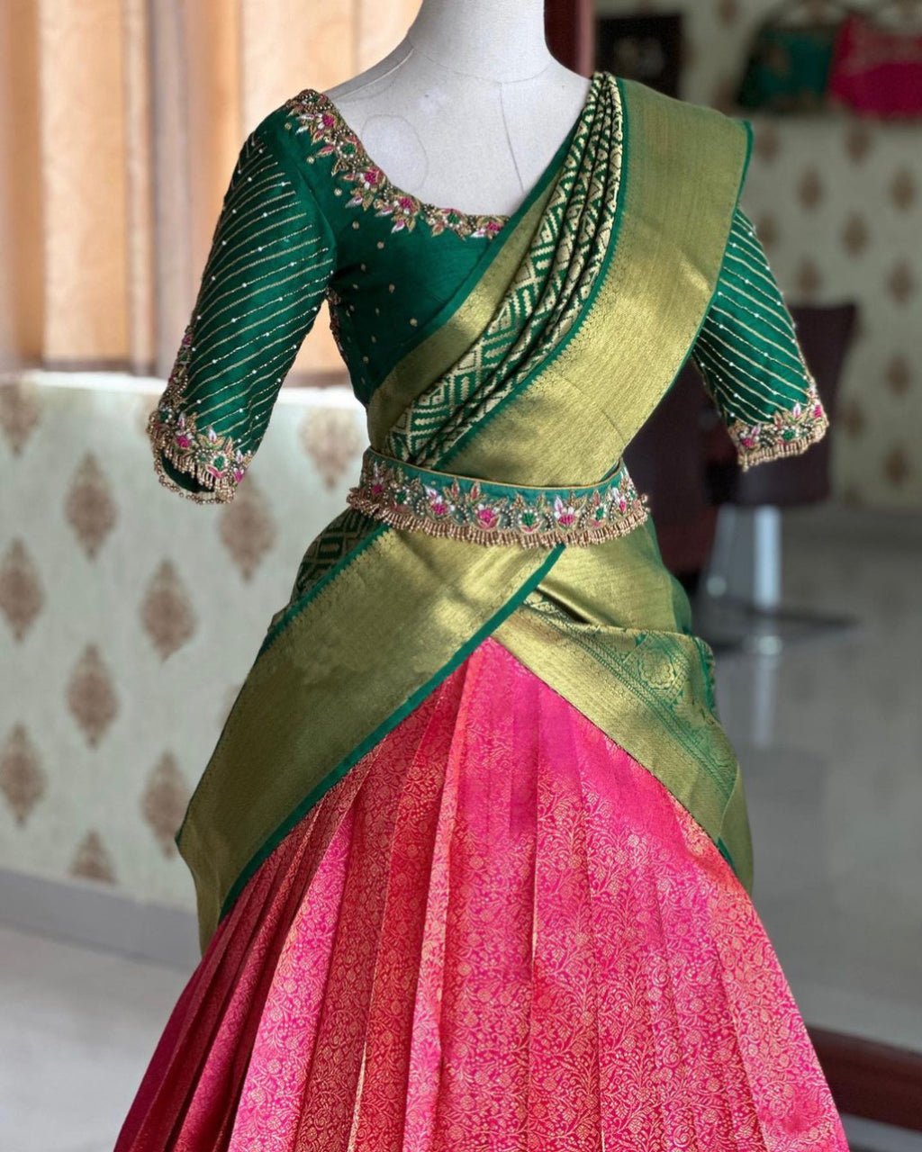 Classic Kanjivaram Silk Zari Lehenga with Banarasi Dupatta