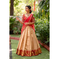 Kanjivaram Zari Lehenga with Mirror Work Butterfly Net Dupatta