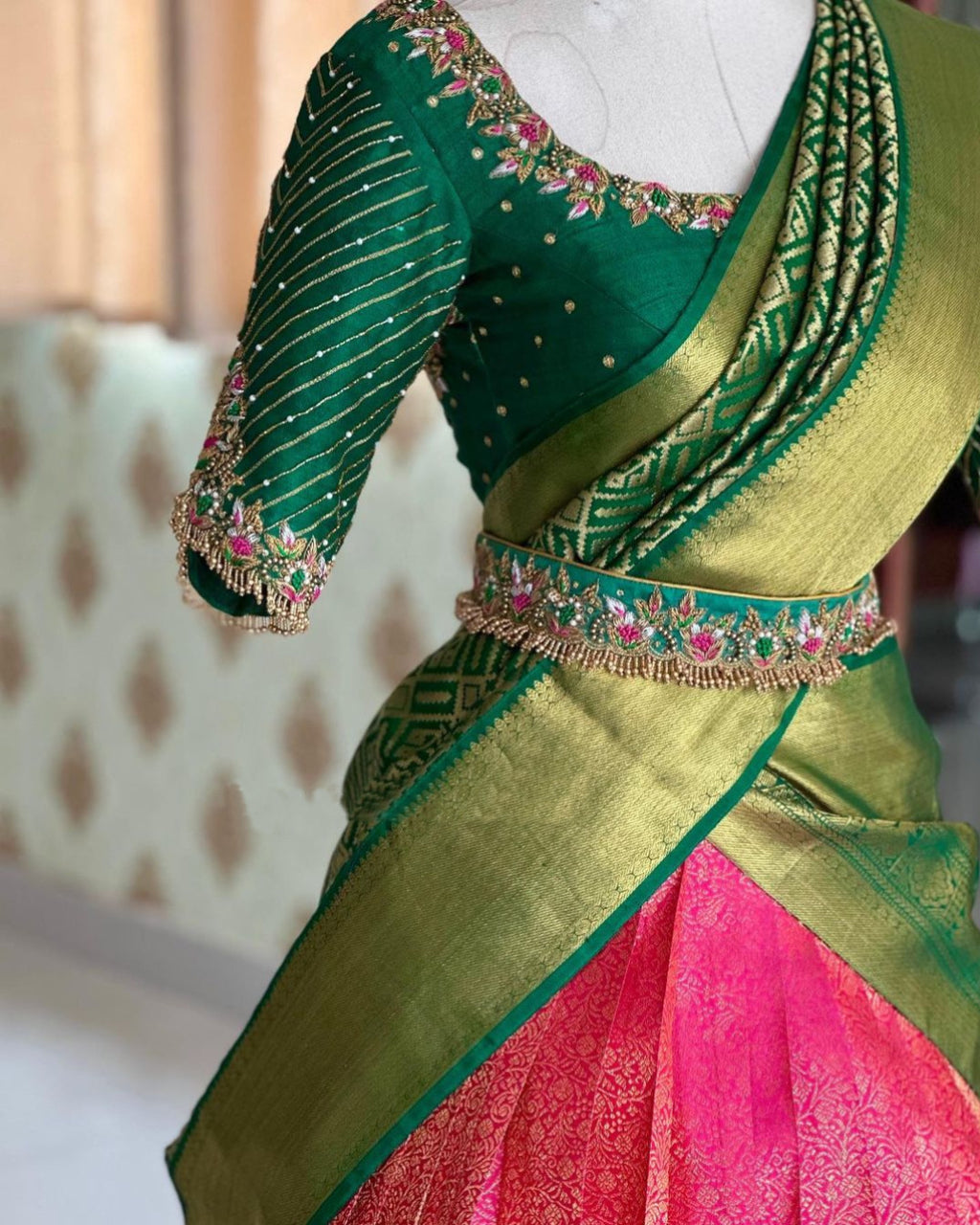 Classic Kanjivaram Silk Zari Lehenga with Banarasi Dupatta