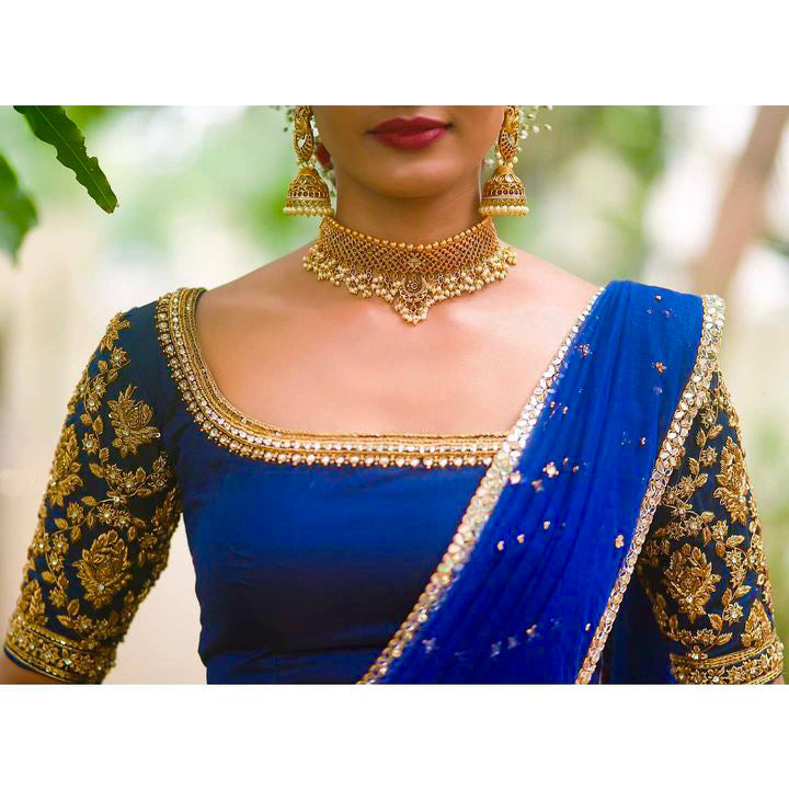 Royal Kanjivaram Lehenga with Mirror Work Butterfly Net Dupatta
