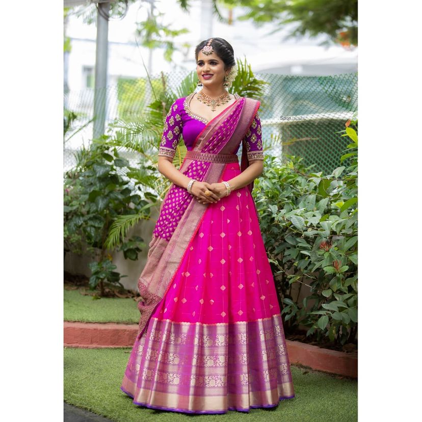 Premium Kanjivaram Zari Lehenga with Banarasi Silk Dupatta Set