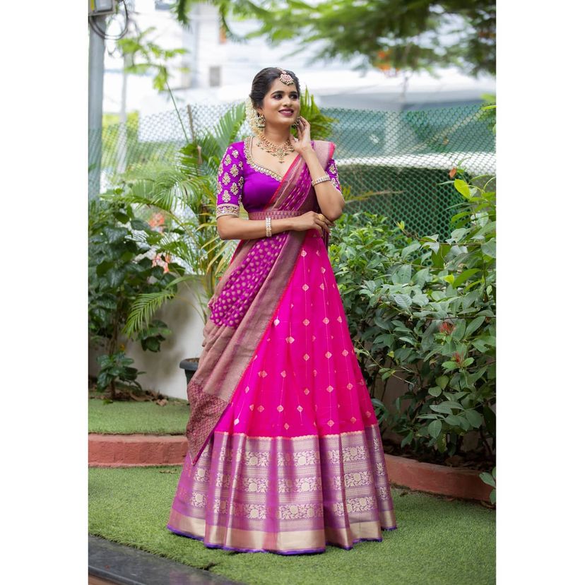 Premium Kanjivaram Zari Lehenga with Banarasi Silk Dupatta Set