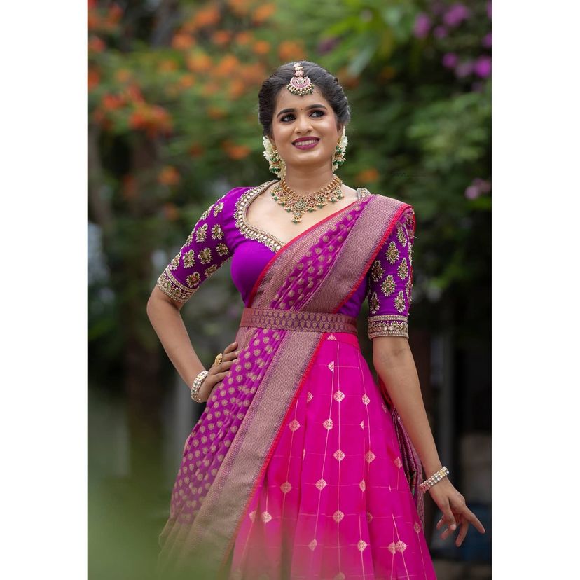 Premium Kanjivaram Zari Lehenga with Banarasi Silk Dupatta Set