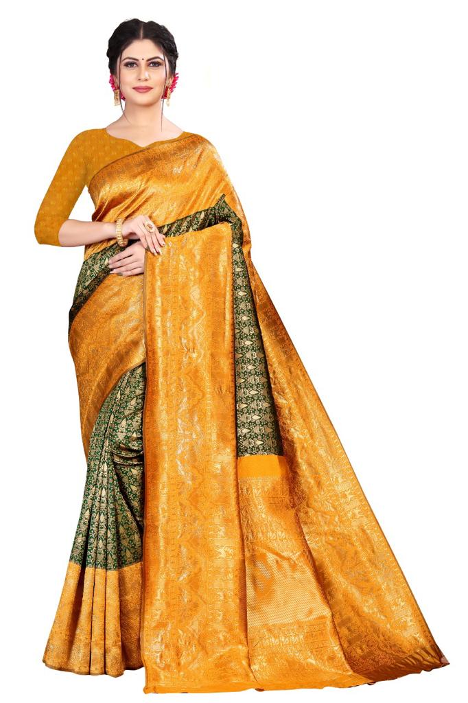 Elegant Soft Lichi Silk Saree with Rich Pallu & Jacquard Work