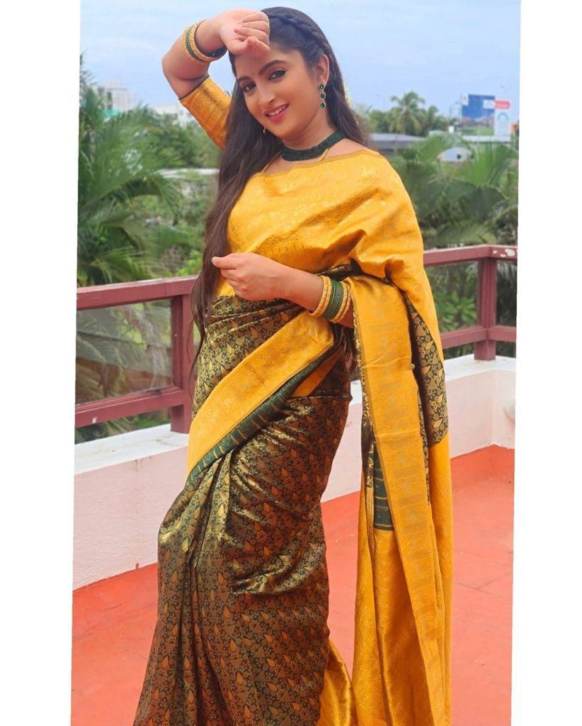 Elegant Soft Lichi Silk Saree with Rich Pallu & Jacquard Work