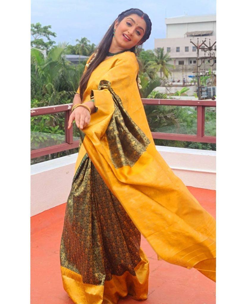 Elegant Soft Lichi Silk Saree with Rich Pallu & Jacquard Work
