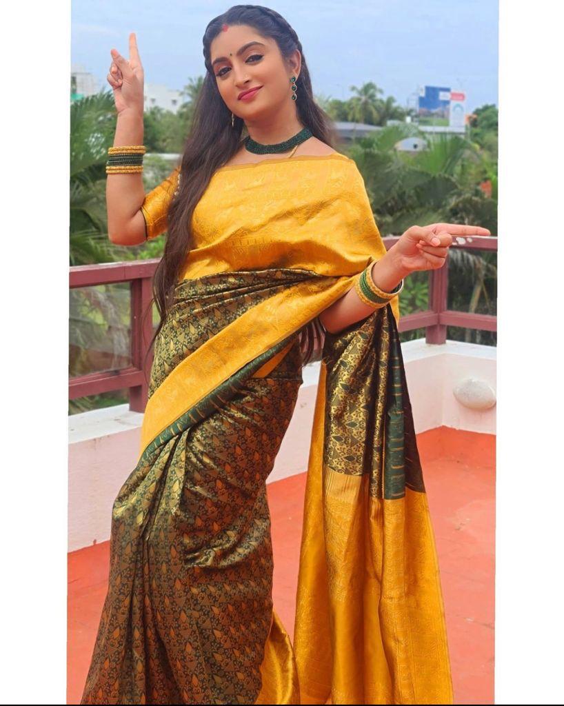 Elegant Soft Lichi Silk Saree with Rich Pallu & Jacquard Work