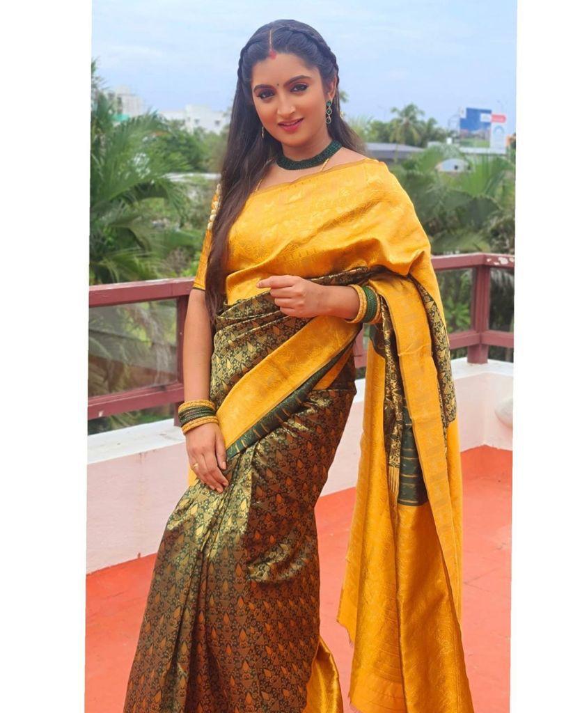 Elegant Soft Lichi Silk Saree with Rich Pallu & Jacquard Work