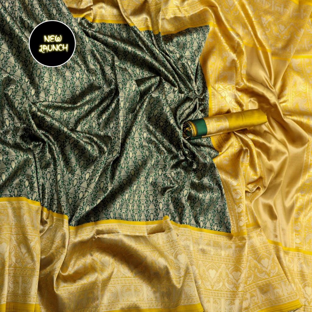 Elegant Soft Lichi Silk Saree with Rich Pallu & Jacquard Work