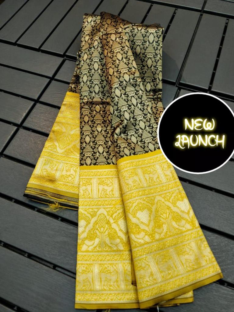 Elegant Soft Lichi Silk Saree with Rich Pallu & Jacquard Work