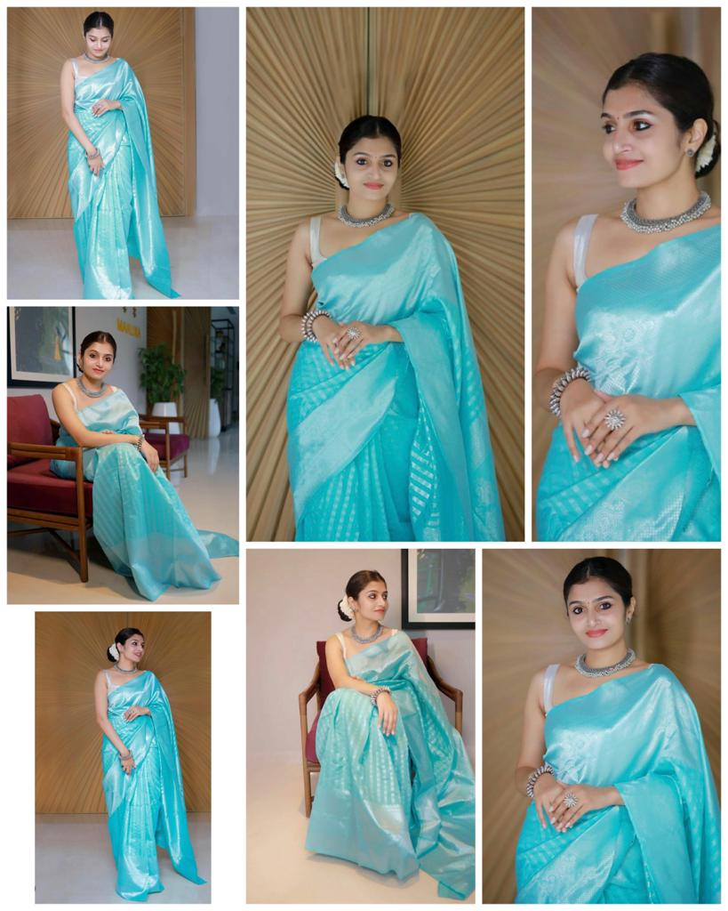 Soft Lichi Silk Saree with Rich Pallu & Jacquard Work