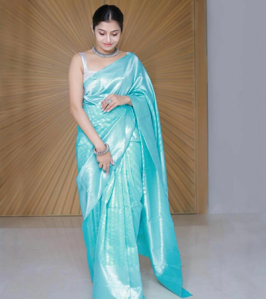 Soft Lichi Silk Saree with Rich Pallu & Jacquard Work
