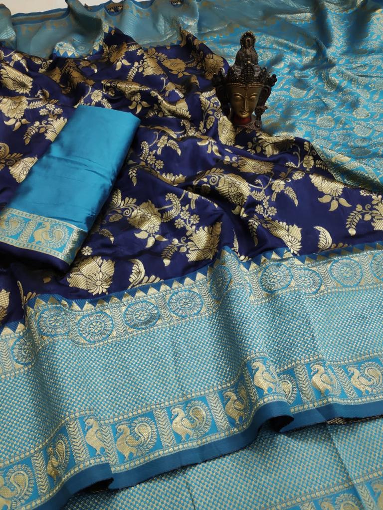 Royal Soft Lichi Silk Saree with Rich Pallu & Jacquard Work
