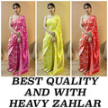 Lichi Silk Saree with Rich Pallu, Jacquard Work & Heavy Zahlar