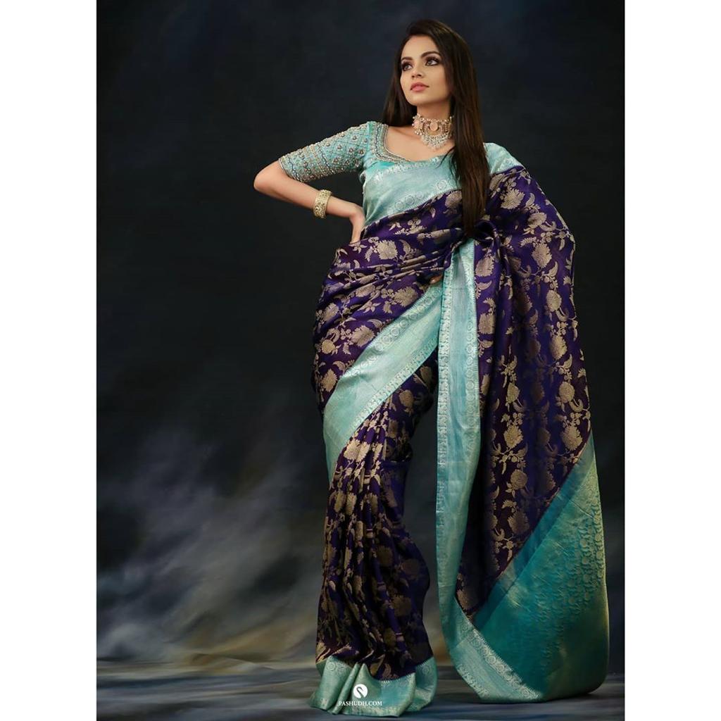 Royal Soft Lichi Silk Saree with Rich Pallu & Jacquard Work