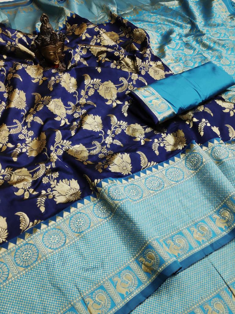 Royal Soft Lichi Silk Saree with Rich Pallu & Jacquard Work