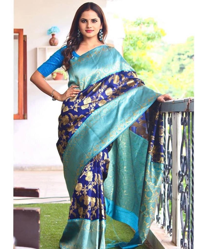 Royal Soft Lichi Silk Saree with Rich Pallu & Jacquard Work