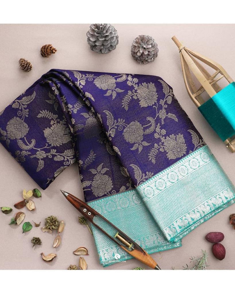 Royal Soft Lichi Silk Saree with Rich Pallu & Jacquard Work