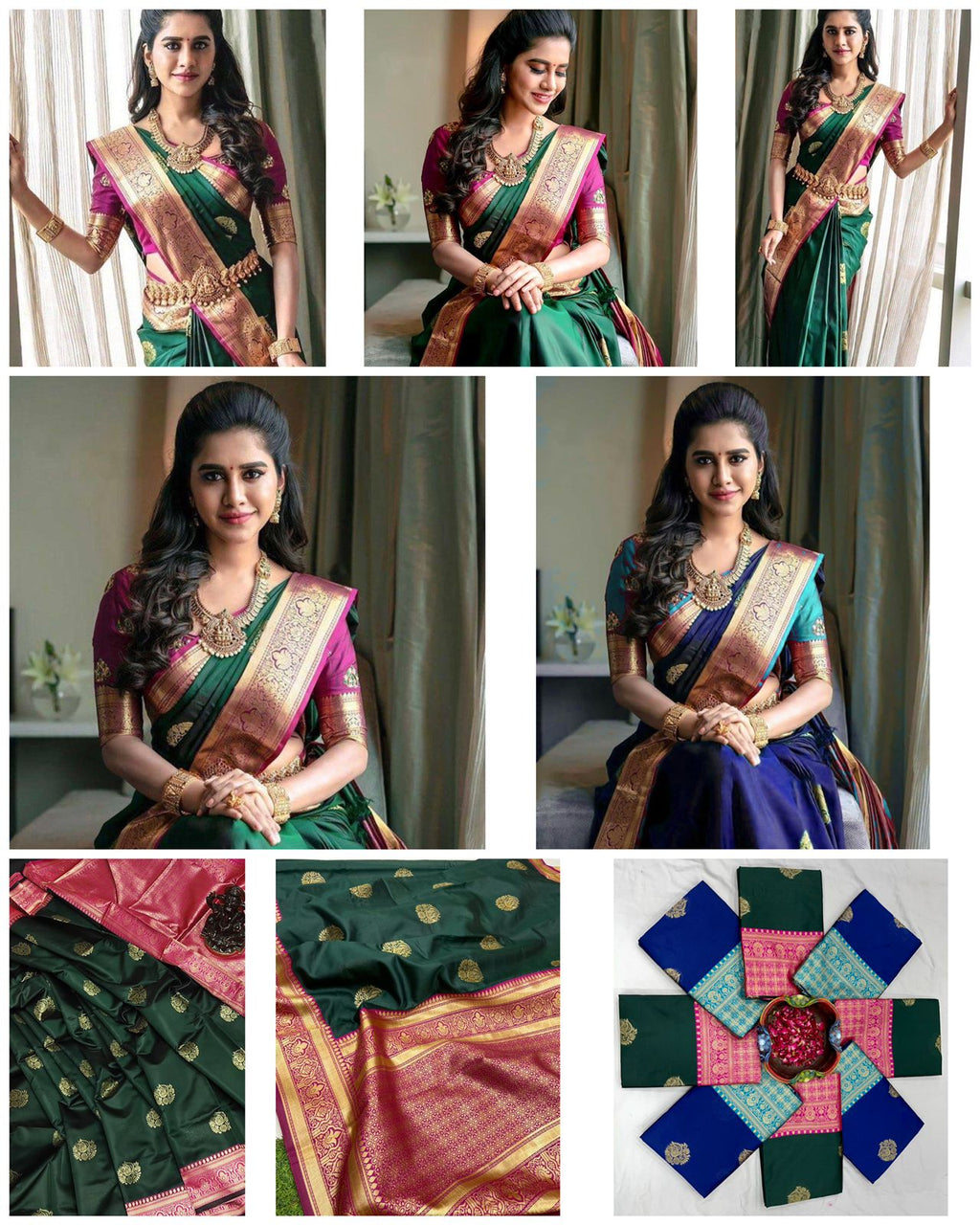 Lichi Silk Saree with Rich Pallu & Exclusive Jacquard Work