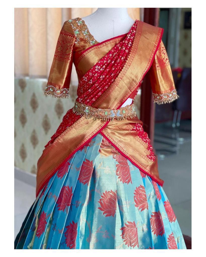 Kanjivaram Silk Zari Lehenga with Banarasi Dupatta & Blouse