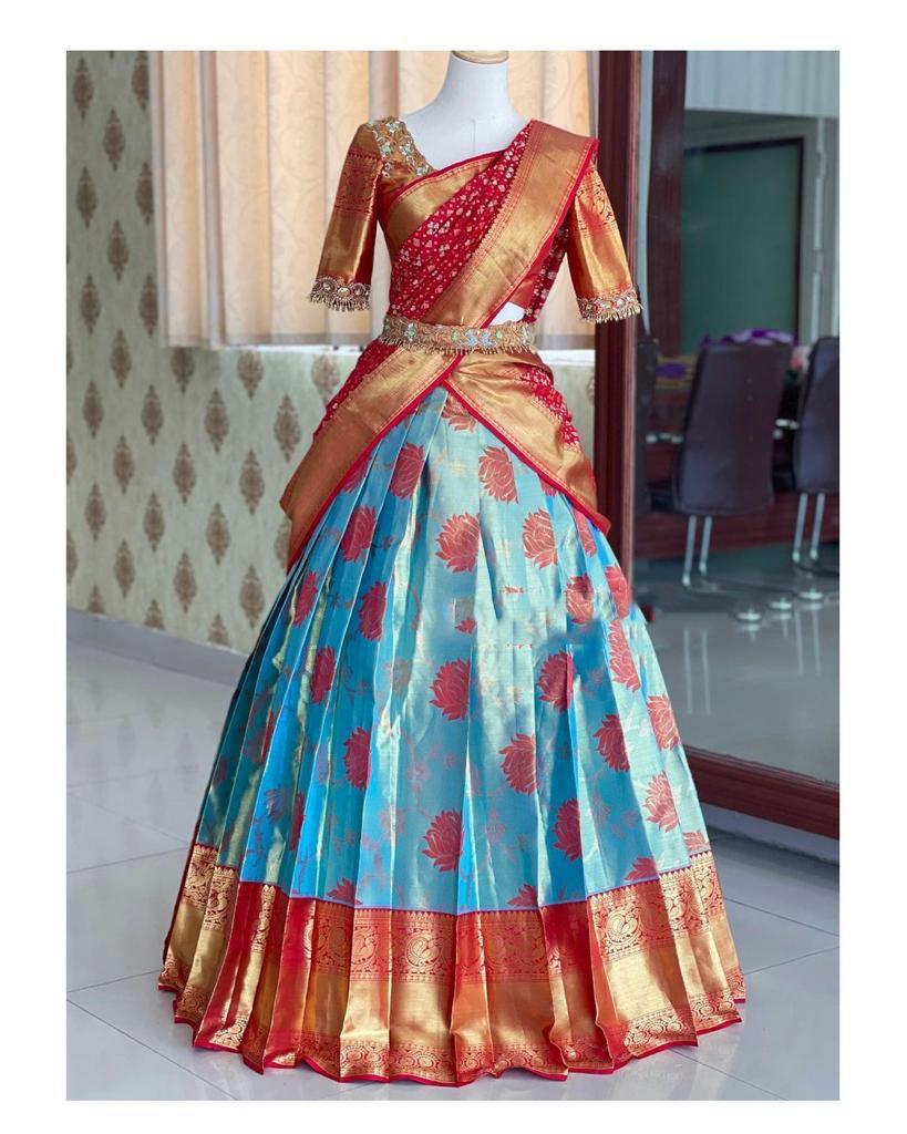Kanjivaram Silk Zari Lehenga with Banarasi Dupatta & Blouse