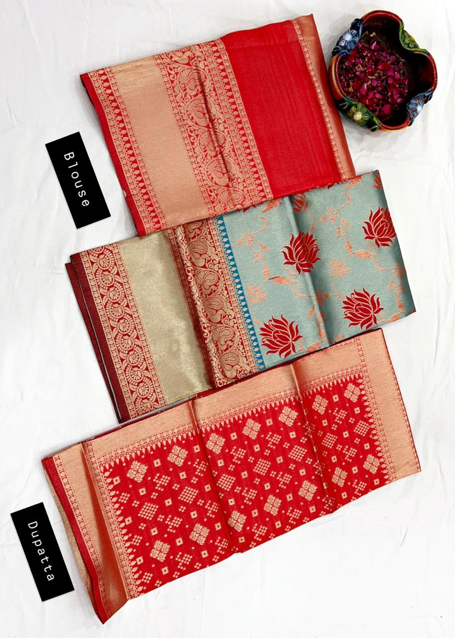 Kanjivaram Silk Zari Lehenga with Banarasi Dupatta & Blouse