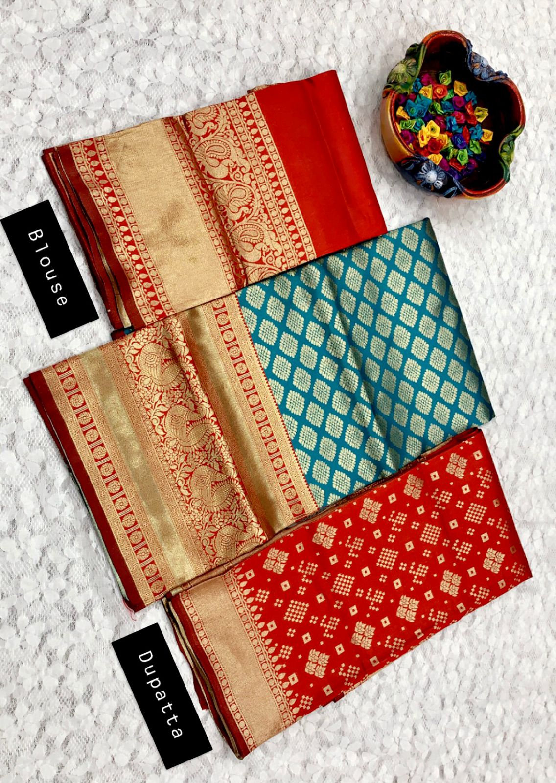 Kanjivaram Silk Zari Lehenga with Banarasi Silk Zari Dupatta & Blouse